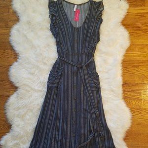 Prairie Midi Dress M Blue Striped (Target)